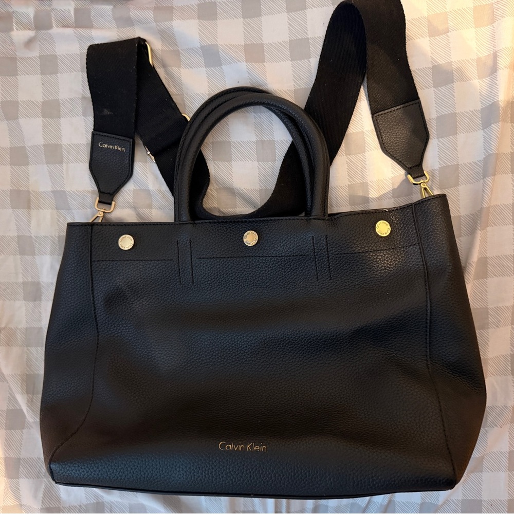 Calvin Klein Black Tote with Gold Accents